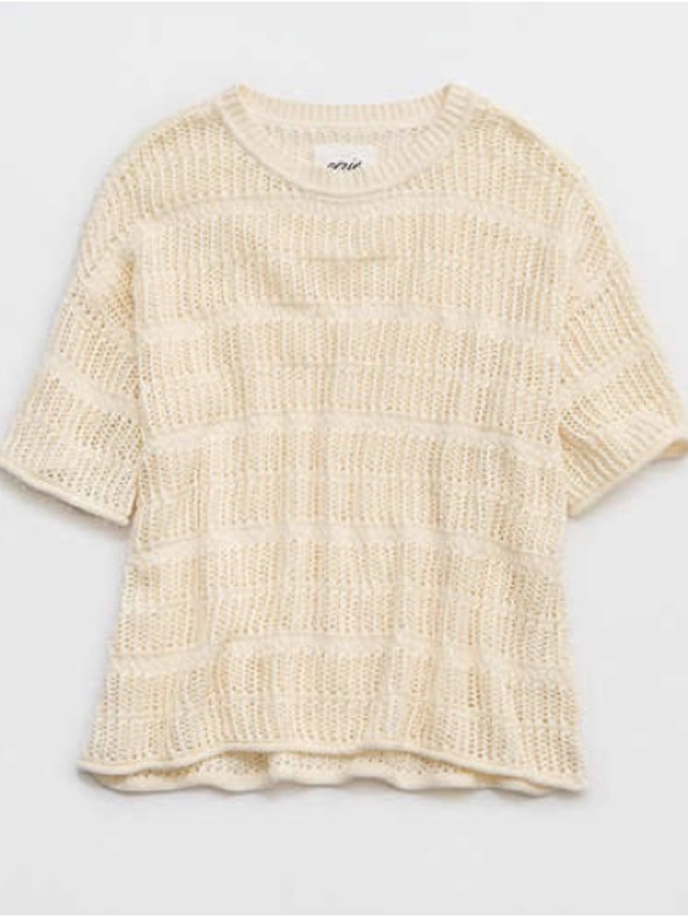 Aerie oversized crochet cream top/cover up XS!